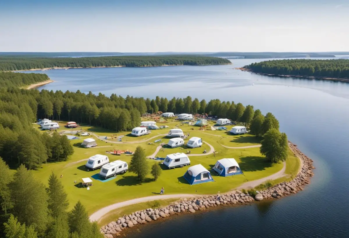 Västervik camping illustration